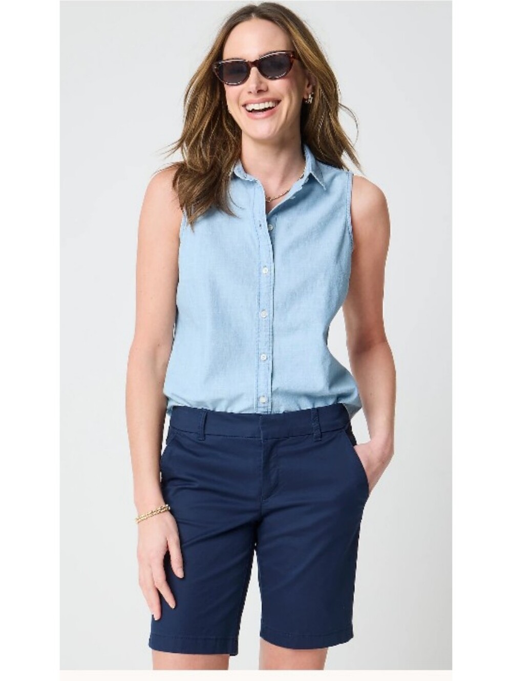 NEW J. Crew Factory 9" Chino Navy Blue Shorts